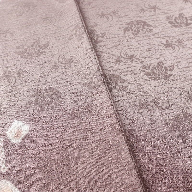 訪問着 絞り 正絹 木の葉・植物柄 袷仕立て 身丈162cm 裄丈67cm リサイクル着物 着物 入学式 卒業式 七五三 お宮参り フォーマル 紫・藤色_画像10