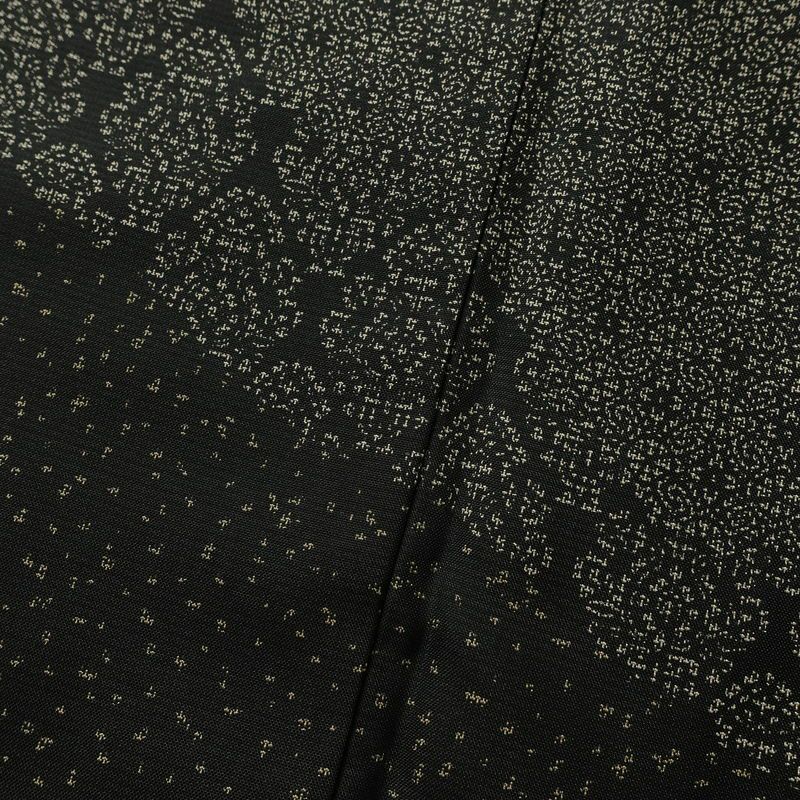 付け下げ 正絹 幾何学柄・抽象柄 袷仕立て 身丈167cm 裄丈66.5cm リサイクル着物 着物 紬地 黒_画像10