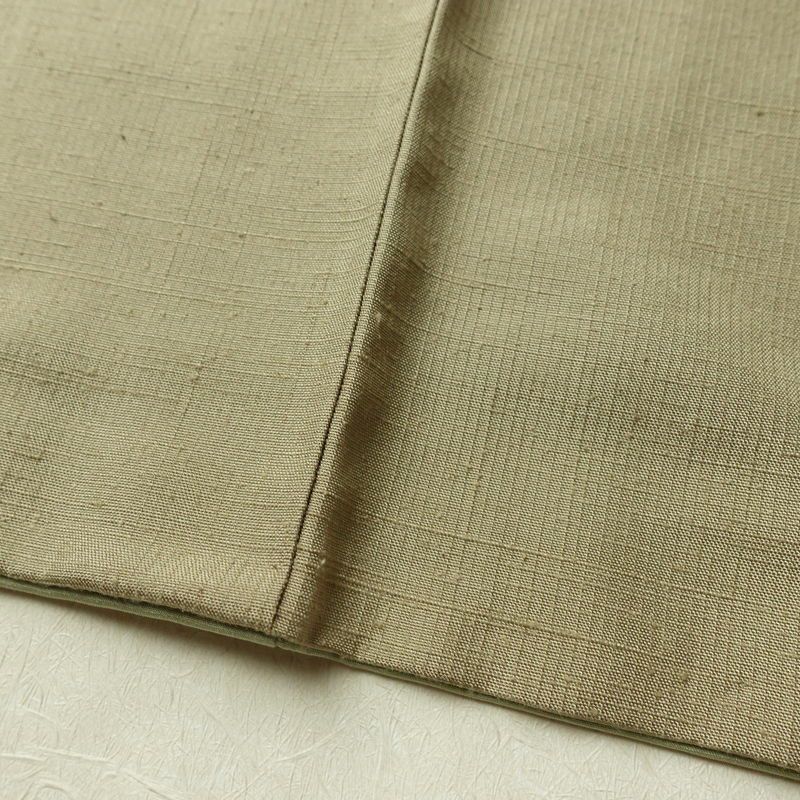 紬 正絹 無地 袷仕立て 身丈154cm 裄丈63cm リサイクル着物 着物 シンプル ベージュ_画像12