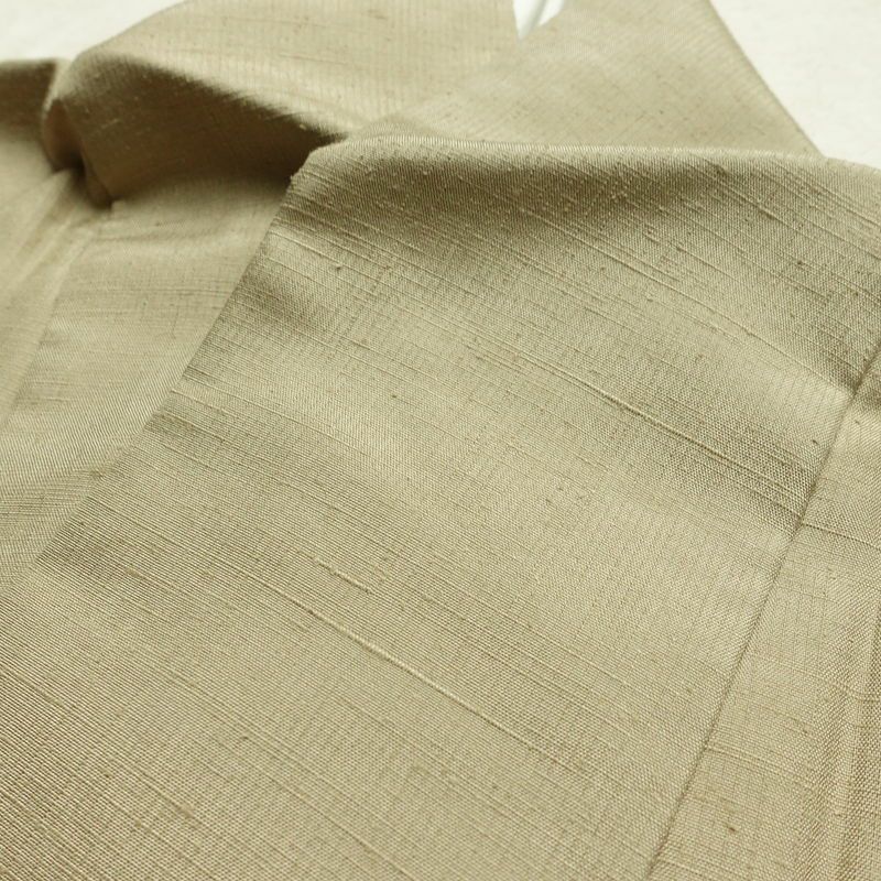 紬 正絹 無地 袷仕立て 身丈154cm 裄丈63cm リサイクル着物 着物 シンプル ベージュ_画像17