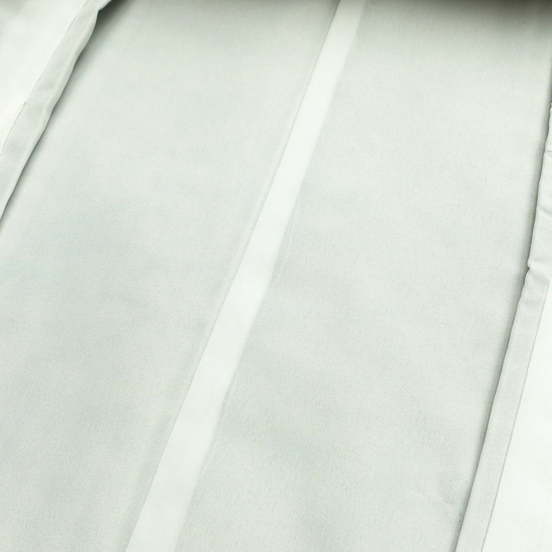 紬 良品 辻が花紬 伊織 しつけ糸付き 正絹 木の葉・植物柄 袷仕立て 身丈167.5cm 裄丈68cm リサイクル着物 着物 茶_画像18