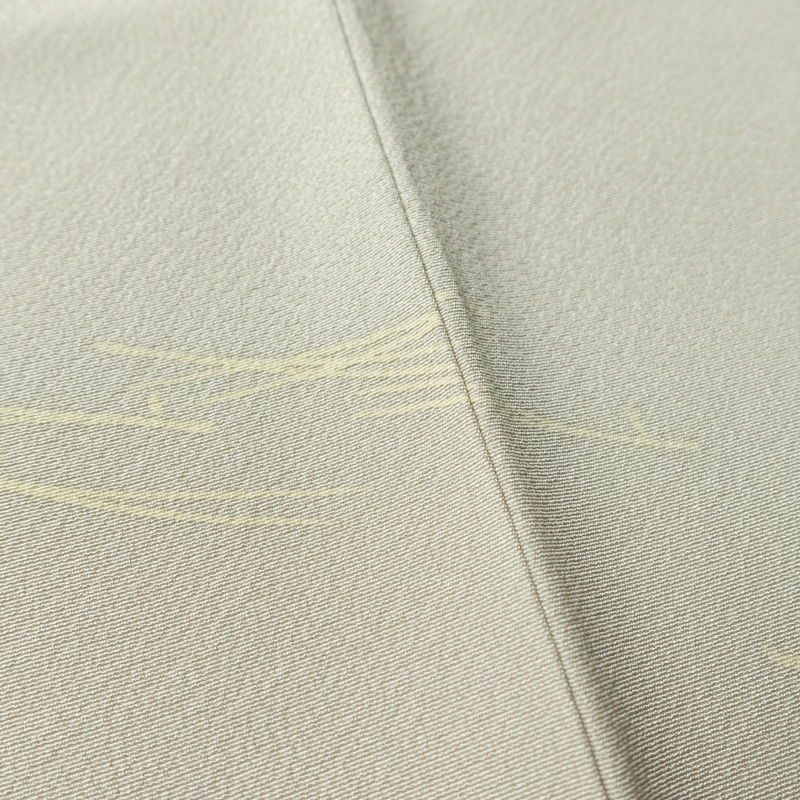 訪問着 良品 京手描友禅 縮緬 一つ紋付き 正絹 花柄 袷仕立て 身丈152.5cm 裄丈62.5cm リサイクル着物 着物 刺繍 箔 金彩 入学式 卒業式 七五三 お宮参り フォーマル 上品 グレー_画像9