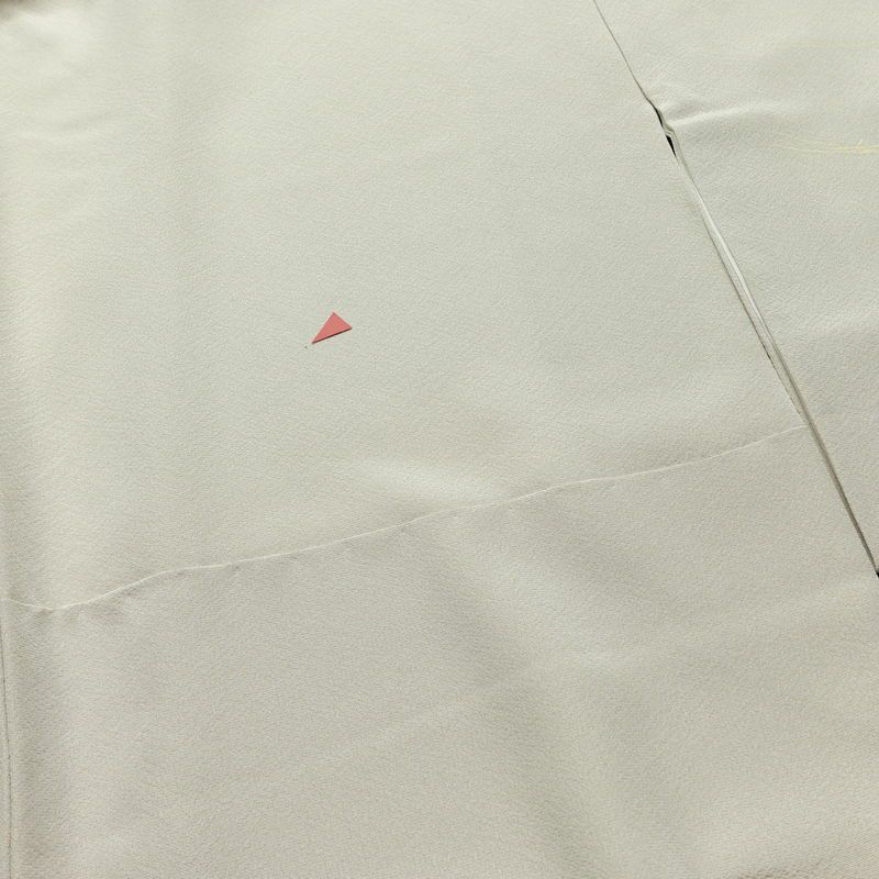 訪問着 良品 京手描友禅 縮緬 一つ紋付き 正絹 花柄 袷仕立て 身丈152.5cm 裄丈62.5cm リサイクル着物 着物 刺繍 箔 金彩 入学式 卒業式 七五三 お宮参り フォーマル 上品 グレー_画像12