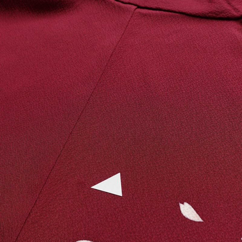 振袖 良品 縮緬 正絹 花柄 袷仕立て 身丈161cm 裄丈70cm リサイクル着物 着物 箔 金彩 成人式 二十歳 二十歳の集い パーティー フォーマル 桜 赤紫 紫・藤色_画像13