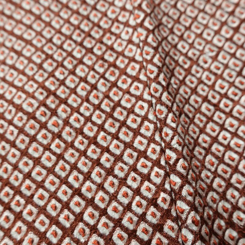 小紋 良品 絞り 総絞り 正絹 古典柄 袷仕立て 身丈164cm 裄丈65cm リサイクル着物 一部しつけ糸付き 着物 茶_画像11