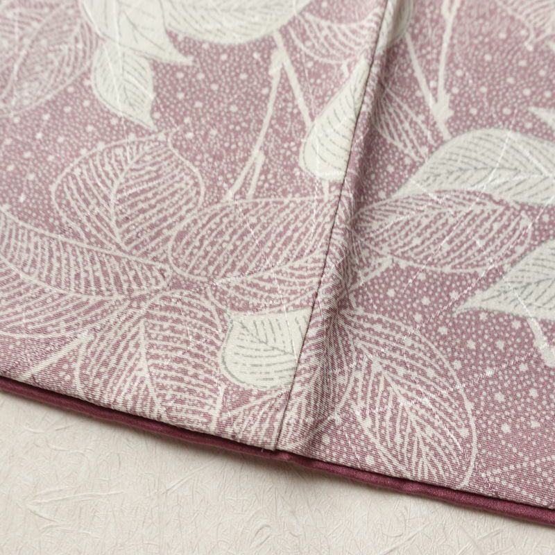 小紋 総柄 正絹 木の葉・植物柄 袷仕立て 身丈153cm 裄丈63cm リサイクル着物 着物 紫・藤色_画像12