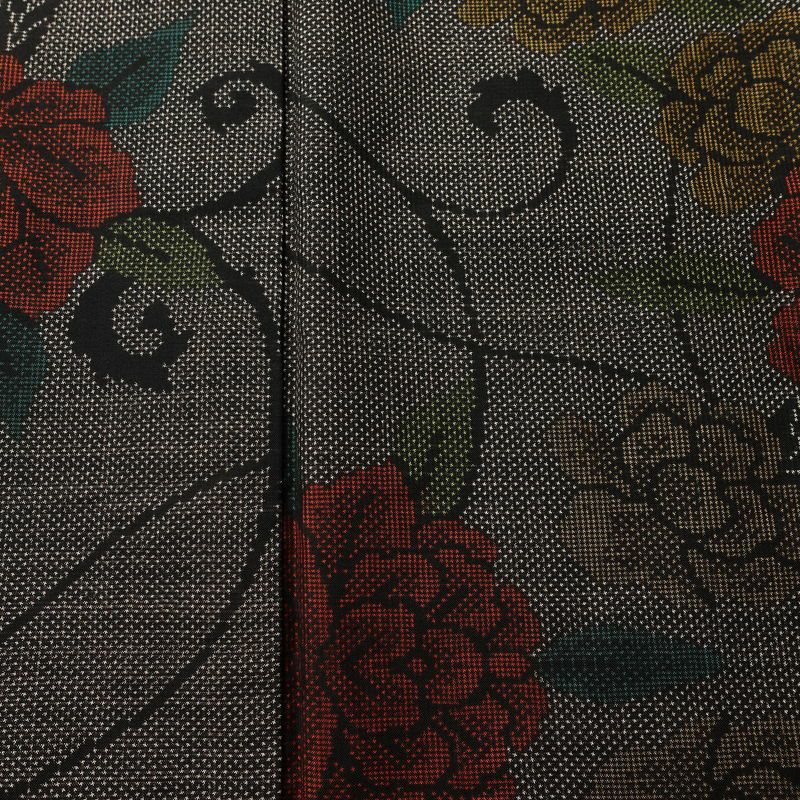 大島紬 証紙なし 正絹 花柄 袷仕立て 身丈160cm 裄丈63cm リサイクル着物 着物 茶_画像6