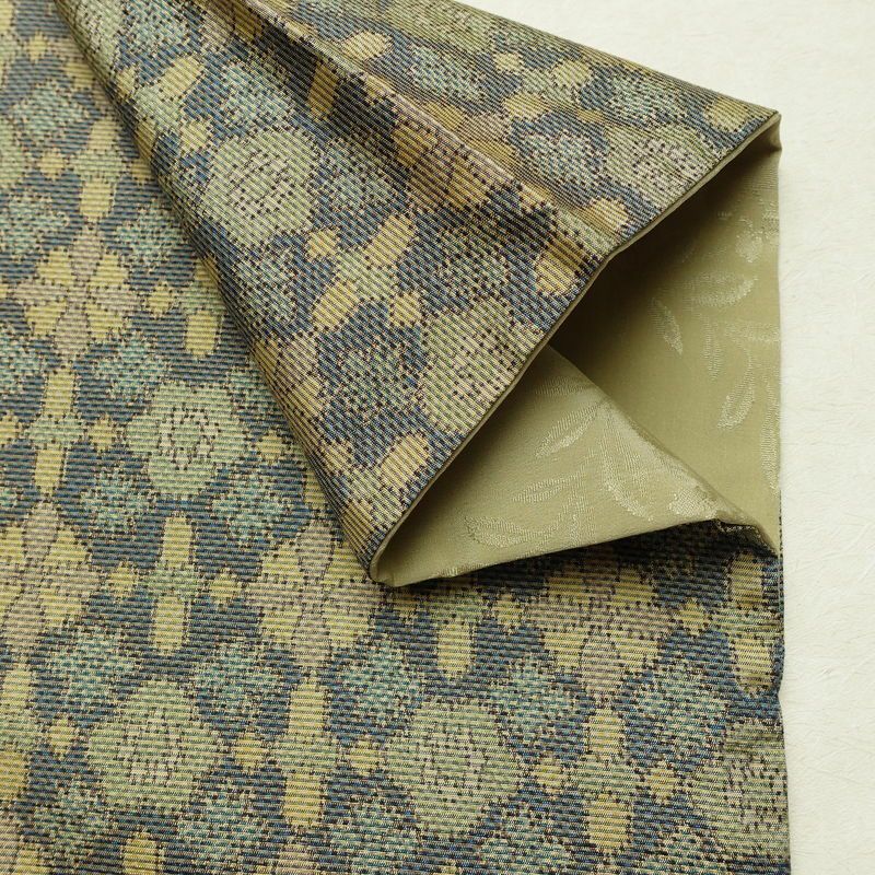 紬 正絹 幾何学柄・抽象柄 袷仕立て 身丈157cm 裄丈64.5cm リサイクル着物 着物 モダン 多色使い_画像13