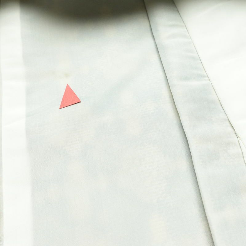 紬 正絹 幾何学柄・抽象柄 袷仕立て 身丈157cm 裄丈64.5cm リサイクル着物 着物 モダン 多色使い_画像17