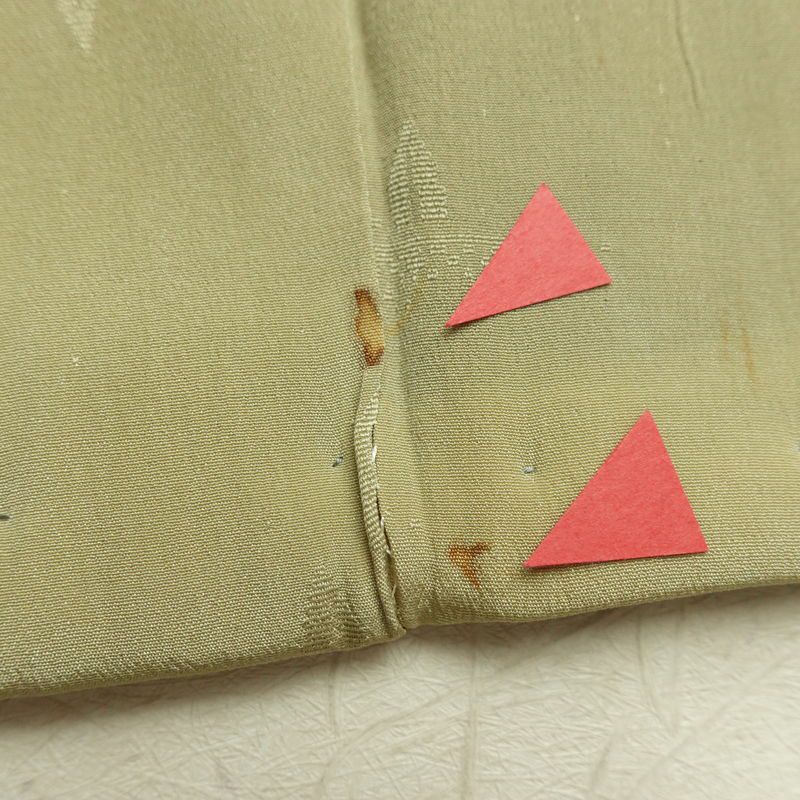 紬 正絹 幾何学柄・抽象柄 袷仕立て 身丈157cm 裄丈64.5cm リサイクル着物 着物 モダン 多色使い_画像21