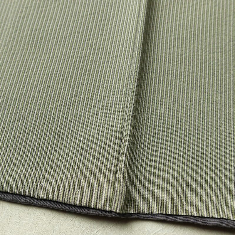 小紋 良品 落款入り 小紋師 良和 江戸小紋 万筋 縮緬 正絹 縞柄・線柄 袷仕立て 身丈149cm 裄丈64.5cm リサイクル着物 着物 シンプル 緑・うぐいす色_画像11