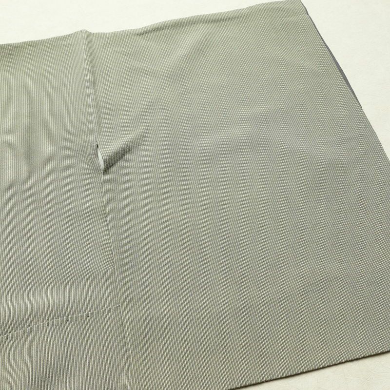 小紋 良品 落款入り 小紋師 良和 江戸小紋 万筋 縮緬 正絹 縞柄・線柄 袷仕立て 身丈149cm 裄丈64.5cm リサイクル着物 着物 シンプル 緑・うぐいす色_画像13