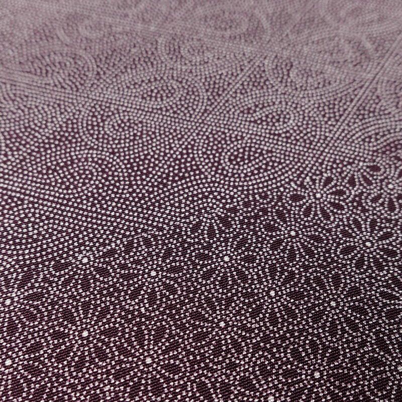 小紋 良品 伝統工芸士 廣瀬雄望 正絹 古典柄 袷仕立て 身丈158.5cm 裄丈64cm リサイクル着物 着物 紫・藤色_画像8