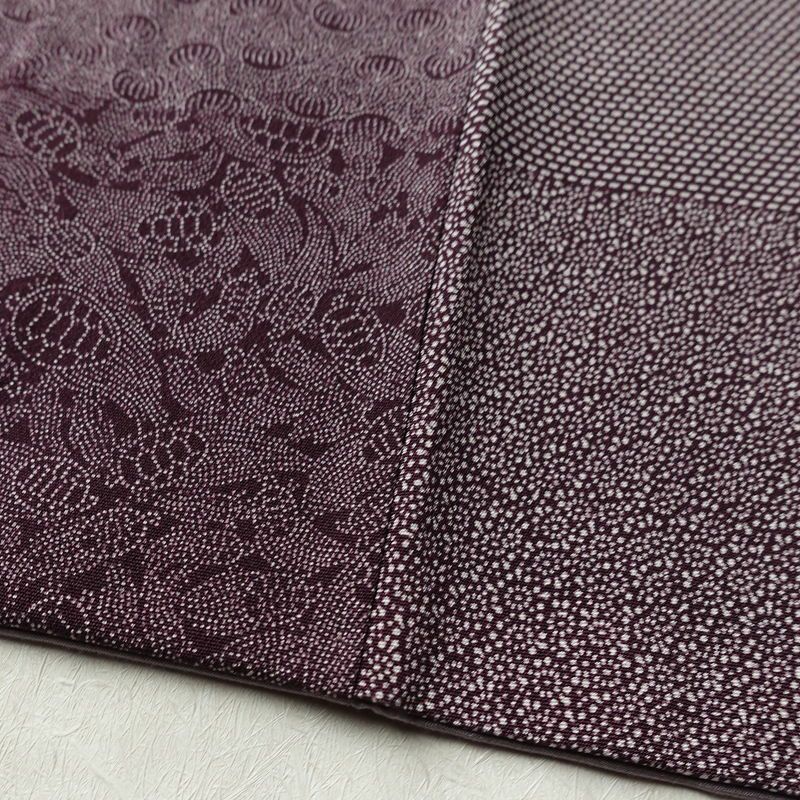 小紋 良品 伝統工芸士 廣瀬雄望 正絹 古典柄 袷仕立て 身丈158.5cm 裄丈64cm リサイクル着物 着物 紫・藤色_画像12