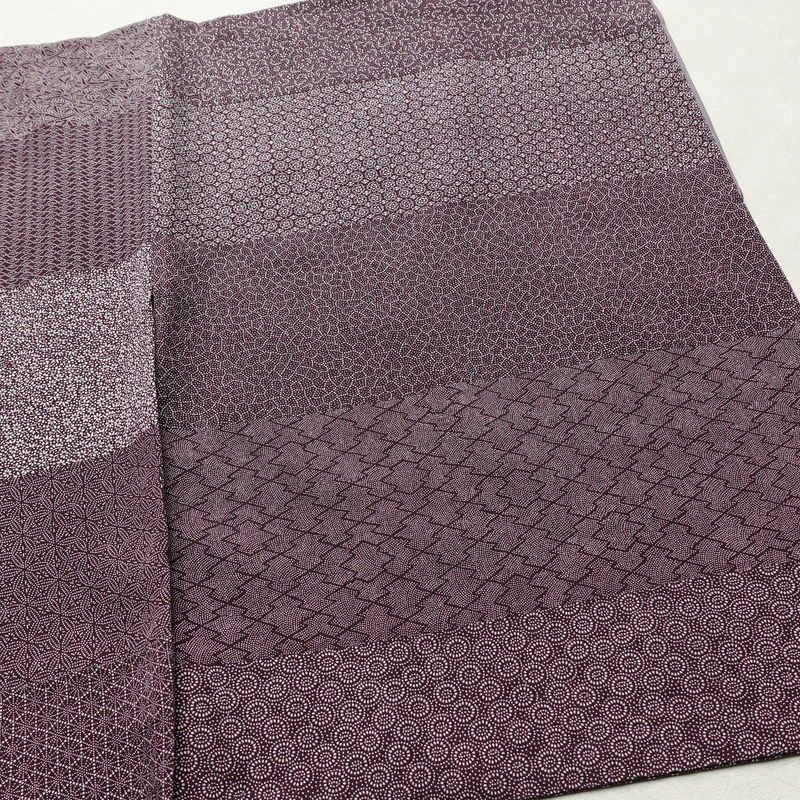 小紋 良品 伝統工芸士 廣瀬雄望 正絹 古典柄 袷仕立て 身丈158.5cm 裄丈64cm リサイクル着物 着物 紫・藤色_画像15