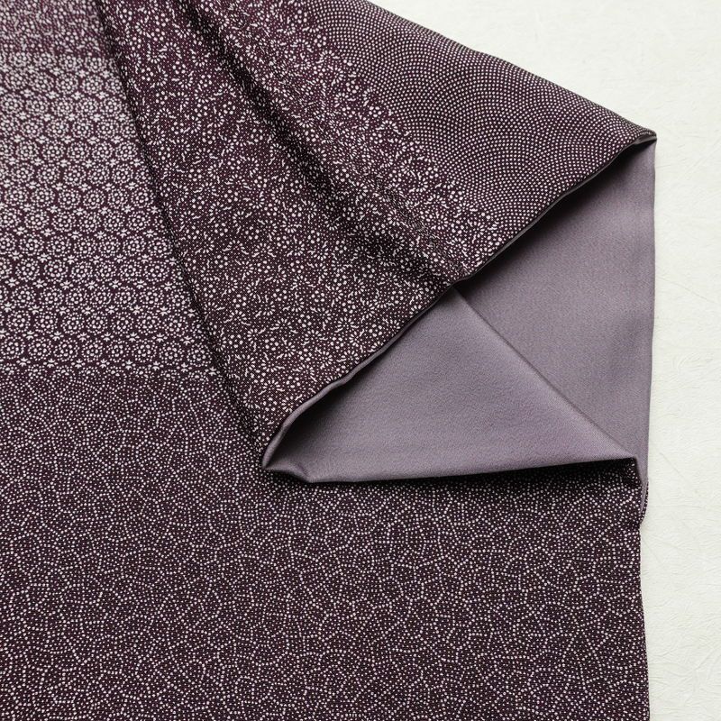 小紋 良品 伝統工芸士 廣瀬雄望 正絹 古典柄 袷仕立て 身丈158.5cm 裄丈64cm リサイクル着物 着物 紫・藤色_画像16