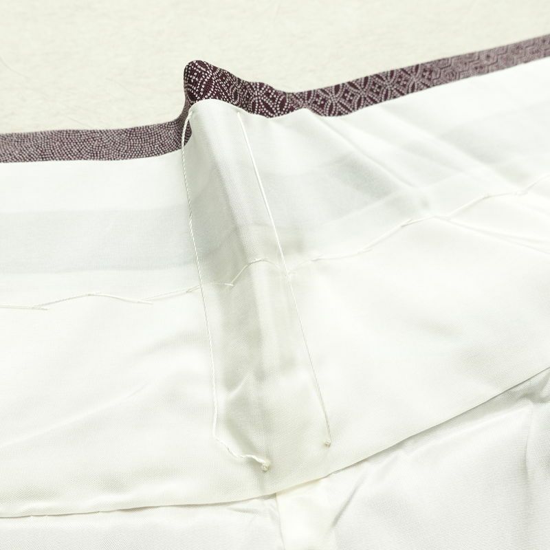 小紋 良品 伝統工芸士 廣瀬雄望 正絹 古典柄 袷仕立て 身丈158.5cm 裄丈64cm リサイクル着物 着物 紫・藤色_画像20