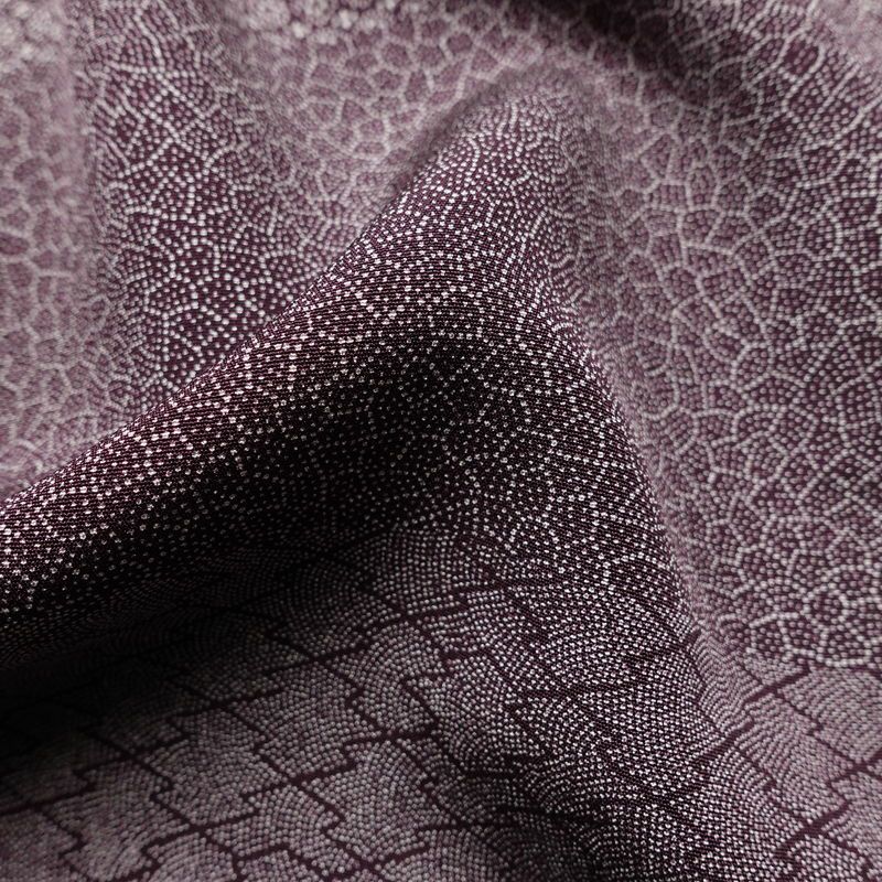 小紋 良品 伝統工芸士 廣瀬雄望 正絹 古典柄 袷仕立て 身丈158.5cm 裄丈64cm リサイクル着物 着物 紫・藤色_画像21