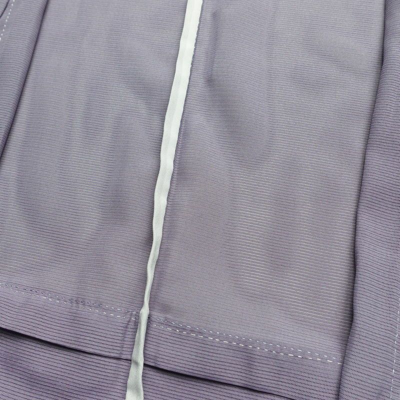 盛夏 色無地 美品 しつけ糸付き 夏用 一つ紋付き バチ衿仕立て ポリエステル 単衣仕立て 身丈157cm 裄丈65cm リサイクル着物 着物 お茶会 フォーマル 紫・藤色_画像17