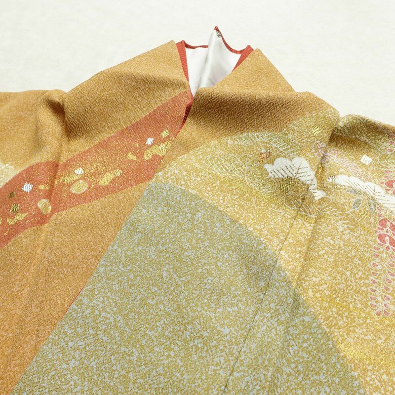 訪問着 良品 松井青々 落款入り 伊達衿付き 金駒刺繍 一つ紋付き 正絹 古典柄 袷仕立て 身丈165cm 裄丈67.5cm リサイクル着物 着物 刺繍 箔 共八掛 金彩 パーティー フォーマル 華やか 多色使い_画像17