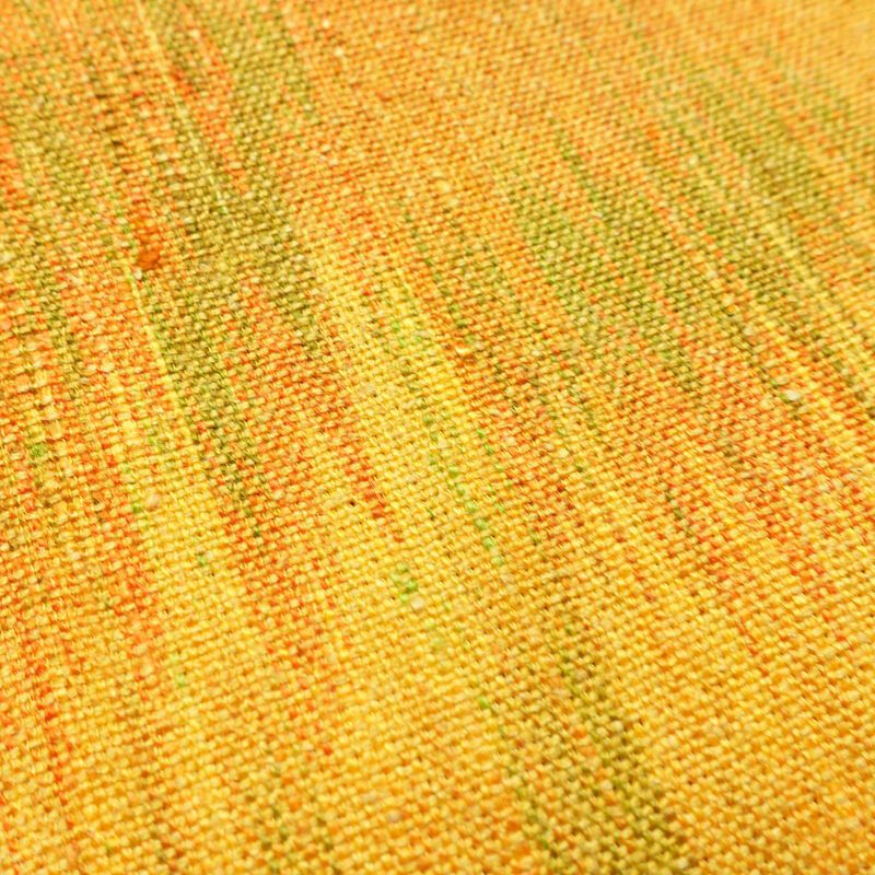 名古屋帯 全通柄 正絹 その他の柄 通し仕立て なごや帯 リサイクル帯 帯 紬地 黄・黄土色_画像3