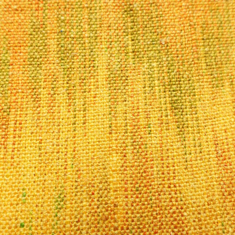 名古屋帯 全通柄 正絹 その他の柄 通し仕立て なごや帯 リサイクル帯 帯 紬地 黄・黄土色_画像4