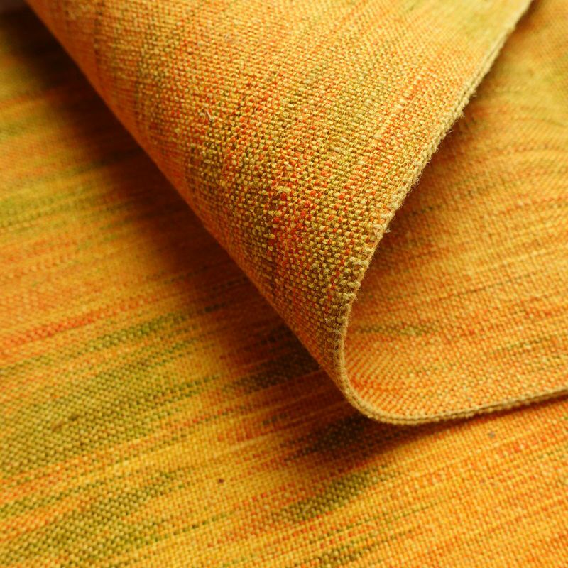 名古屋帯 全通柄 正絹 その他の柄 通し仕立て なごや帯 リサイクル帯 帯 紬地 黄・黄土色_画像10