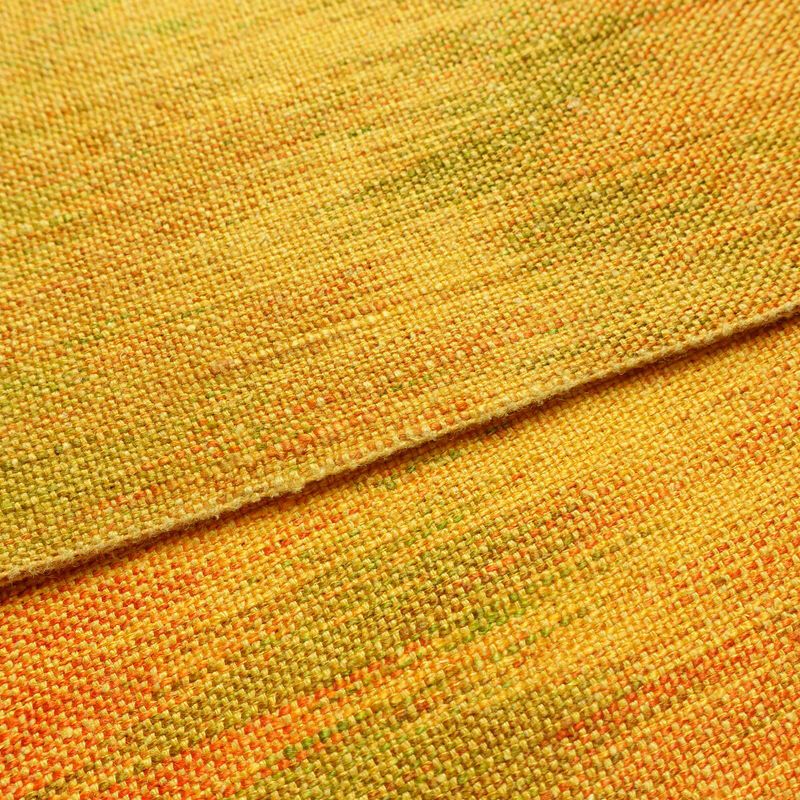 名古屋帯 全通柄 正絹 その他の柄 通し仕立て なごや帯 リサイクル帯 帯 紬地 黄・黄土色_画像12