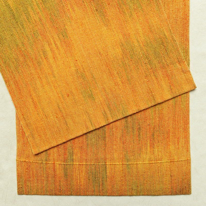 名古屋帯 全通柄 正絹 その他の柄 通し仕立て なごや帯 リサイクル帯 帯 紬地 黄・黄土色_画像13
