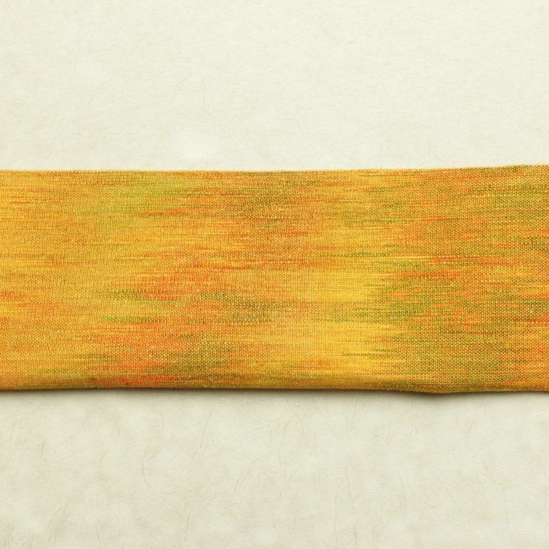 名古屋帯 全通柄 正絹 その他の柄 通し仕立て なごや帯 リサイクル帯 帯 紬地 黄・黄土色_画像14