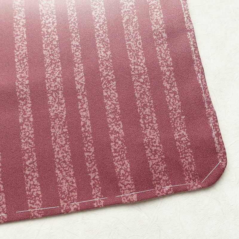 訪問着 良品 しつけ糸付き もみじ染 丹後ちりめん 正絹 花柄 袷仕立て 身丈159.5cm 裄丈65cm リサイクル着物 着物 紫・藤色_画像16