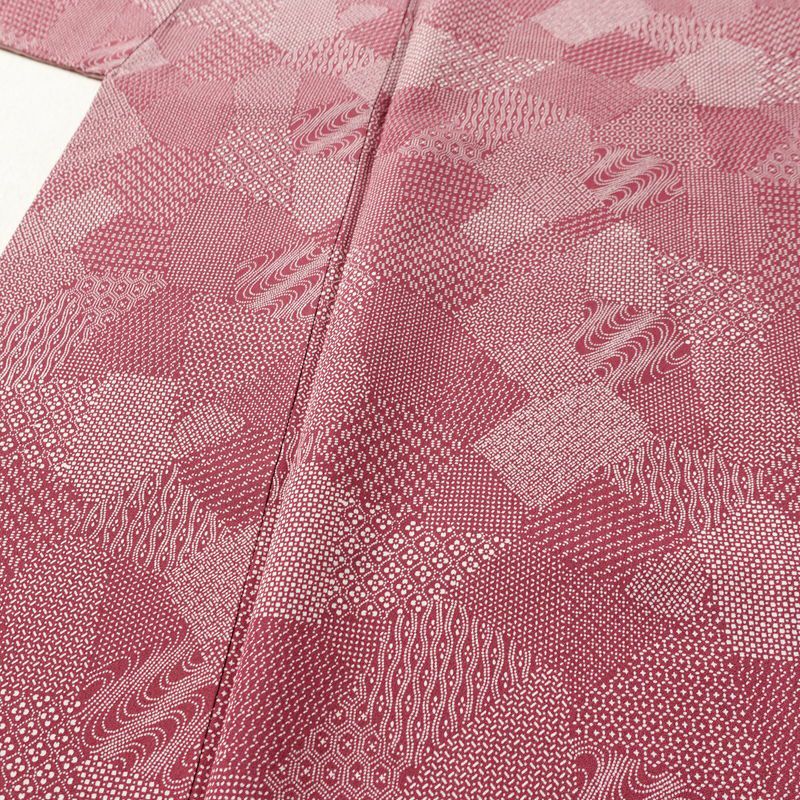 小紋 正絹 古典柄 袷仕立て 身丈152.5cm 裄丈65cm リサイクル着物 着物 紫・藤色_画像5