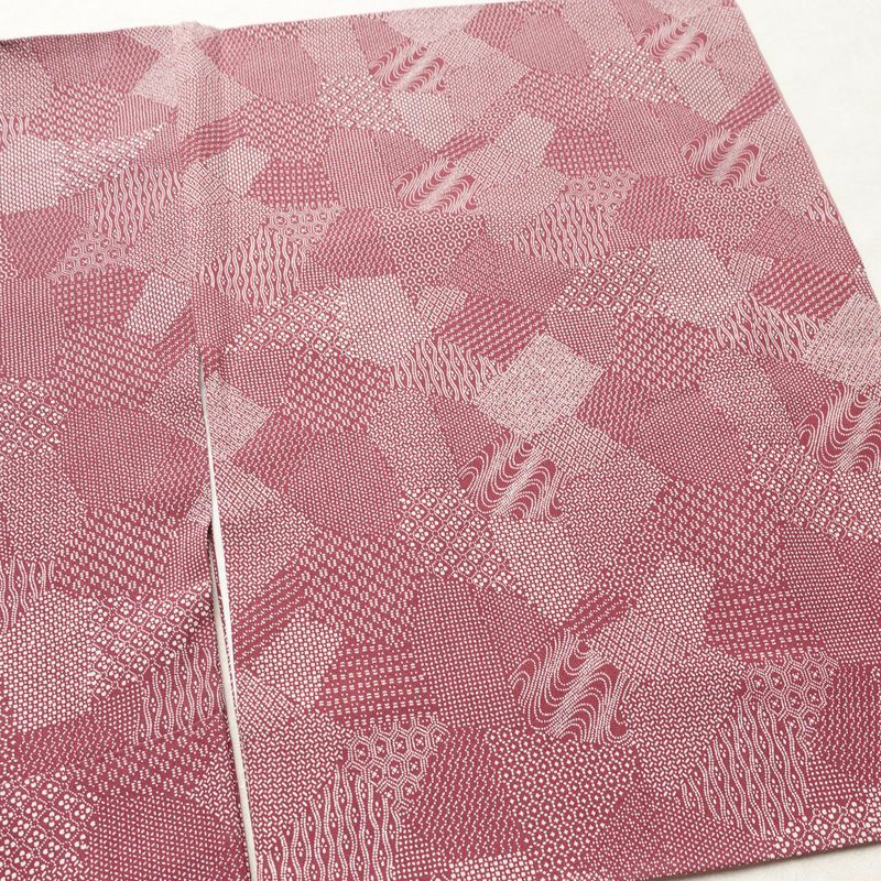 小紋 正絹 古典柄 袷仕立て 身丈152.5cm 裄丈65cm リサイクル着物 着物 紫・藤色_画像14