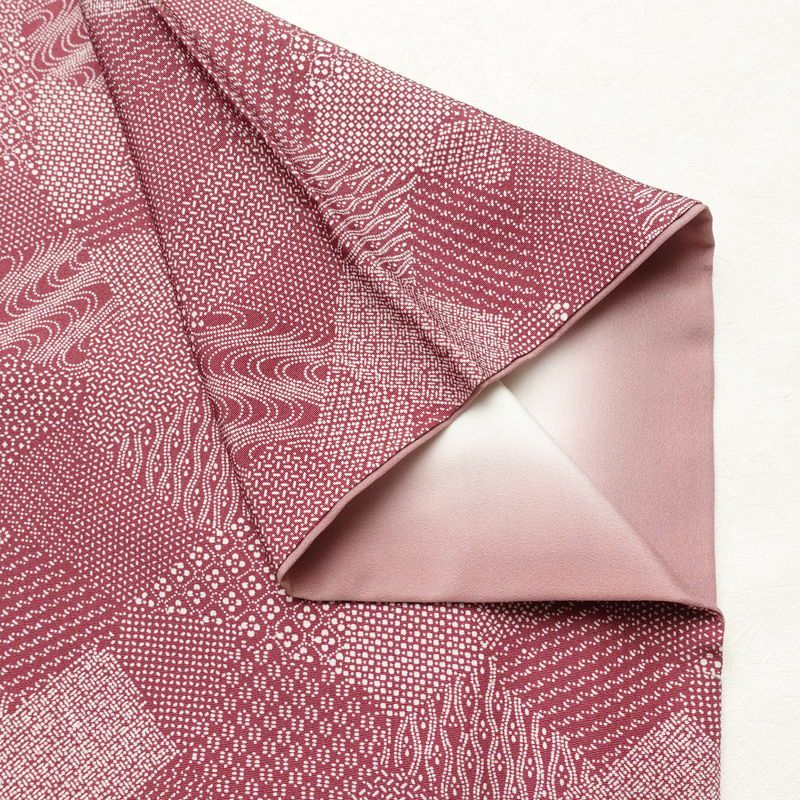 小紋 正絹 古典柄 袷仕立て 身丈152.5cm 裄丈65cm リサイクル着物 着物 紫・藤色_画像15