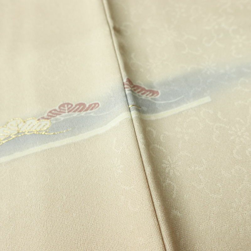 訪問着 良品 正絹 古典柄 袷仕立て 身丈157.5cm 裄丈64.5cm リサイクル着物 着物 箔 金彩 入学式 卒業式 七五三 お宮参り フォーマル 上品 ベージュ_画像11