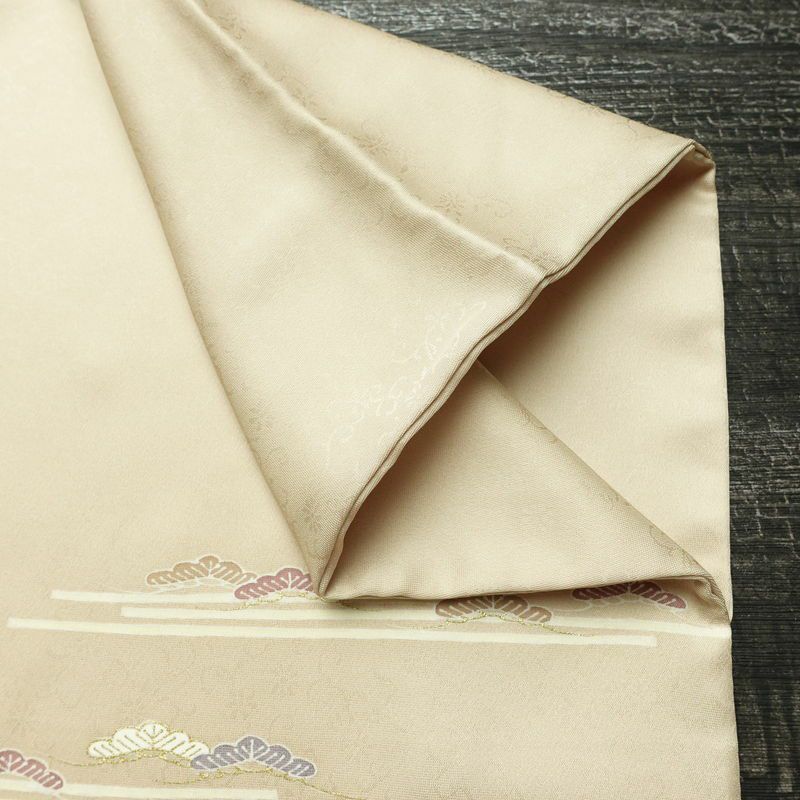 訪問着 良品 正絹 古典柄 袷仕立て 身丈157.5cm 裄丈64.5cm リサイクル着物 着物 箔 金彩 入学式 卒業式 七五三 お宮参り フォーマル 上品 ベージュ_画像14