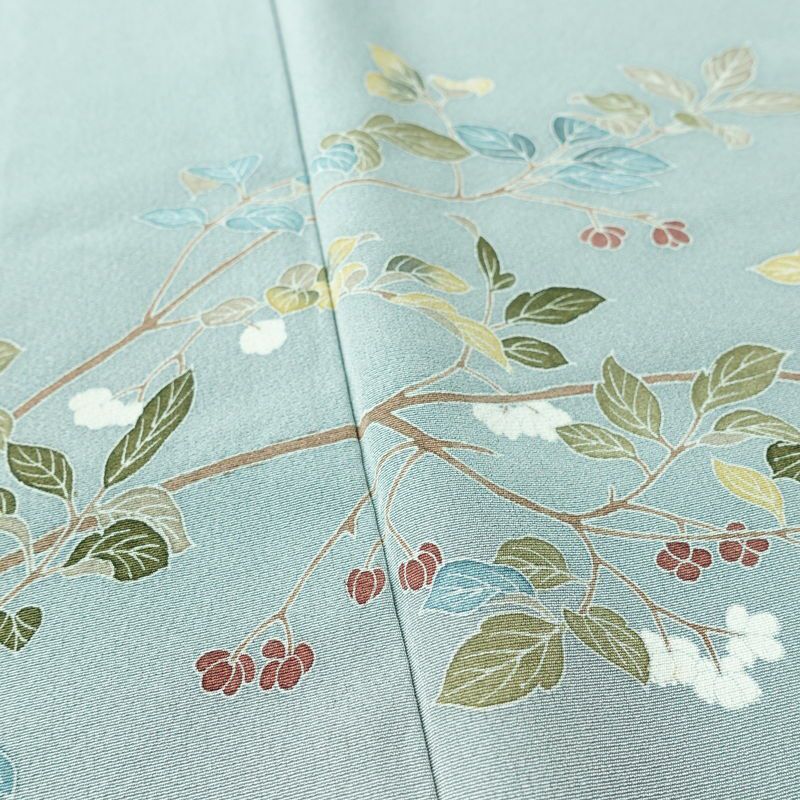 訪問着 良品 落款入り 縮緬 正絹 人物・動物柄 袷仕立て 身丈167.5cm 裄丈67cm リサイクル着物 着物 入学式 卒業式 七五三 お宮参り フォーマル 青・紺_画像8