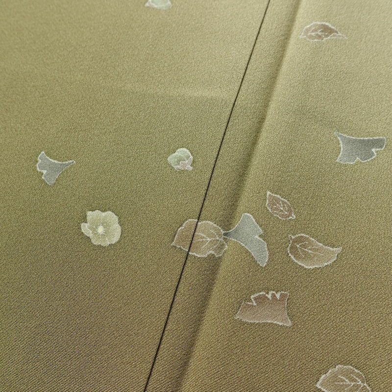 訪問着 良品 関口遼一 十日町友禅 落款入り 縮緬 正絹 人物・動物柄 袷仕立て 身丈156cm 裄丈66cm リサイクル着物 着物 入学式 卒業式 七五三 お宮参り フォーマル ベージュ_画像11