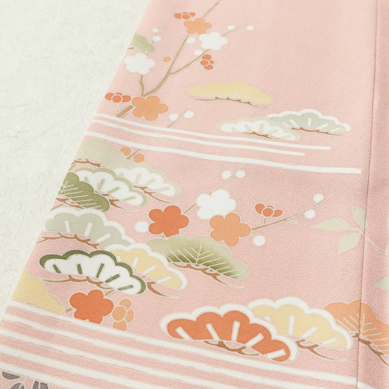 訪問着 美品 落款入り 正絹 花柄 袷仕立て 身丈170.5cm 裄丈68cm リサイクル着物 着物 箔 入学式 卒業式 七五三 お宮参り フォーマル ピンク_画像7