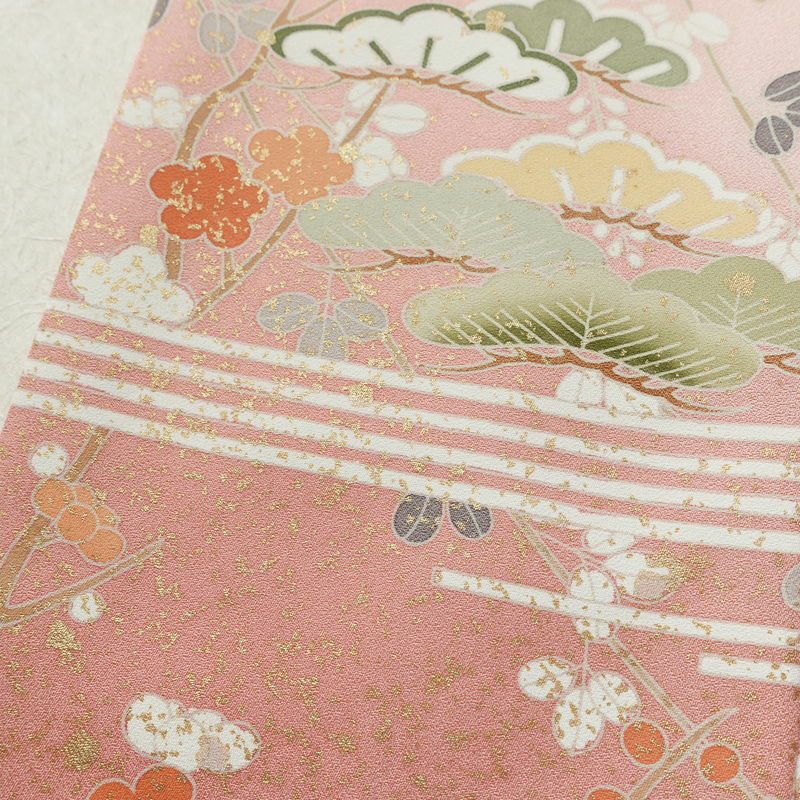 訪問着 美品 落款入り 正絹 花柄 袷仕立て 身丈170.5cm 裄丈68cm リサイクル着物 着物 箔 入学式 卒業式 七五三 お宮参り フォーマル ピンク_画像10