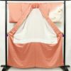 付け下げ 良品 金駒刺繍 正絹 古典柄 袷仕立て 身丈159cm 裄丈65cm リサイクル着物 着物 箔 共八掛 金彩 入学式 卒業式 七五三 お宮参り フォーマル ピンク_画像3
