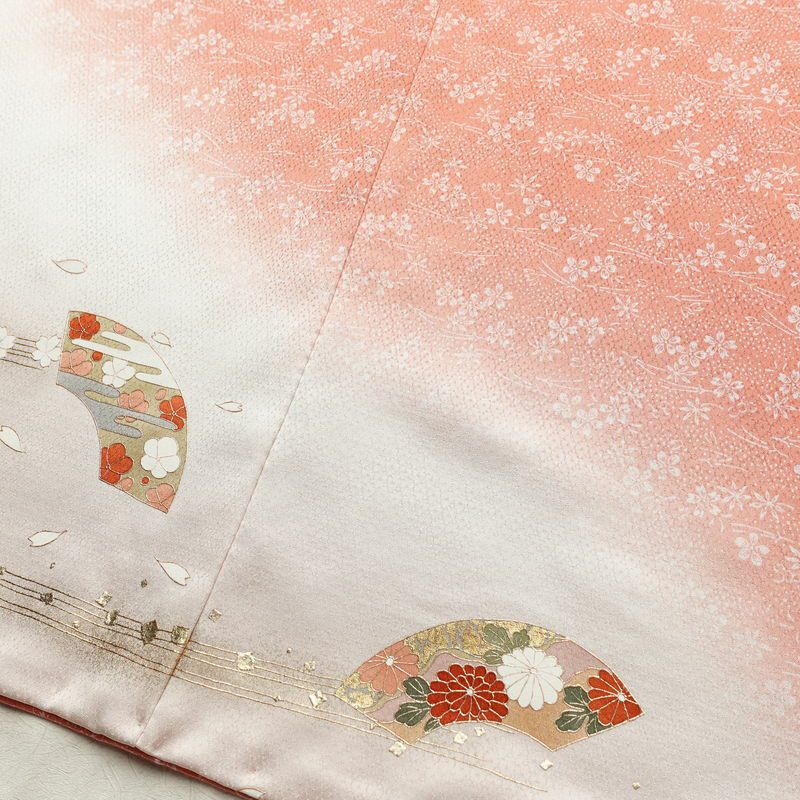 付け下げ 良品 金駒刺繍 正絹 古典柄 袷仕立て 身丈159cm 裄丈65cm リサイクル着物 着物 箔 共八掛 金彩 入学式 卒業式 七五三 お宮参り フォーマル ピンク_画像13