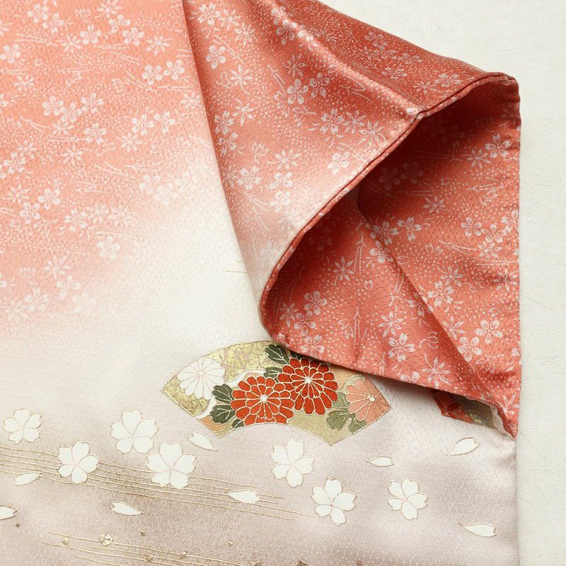 付け下げ 良品 金駒刺繍 正絹 古典柄 袷仕立て 身丈159cm 裄丈65cm リサイクル着物 着物 箔 共八掛 金彩 入学式 卒業式 七五三 お宮参り フォーマル ピンク_画像15