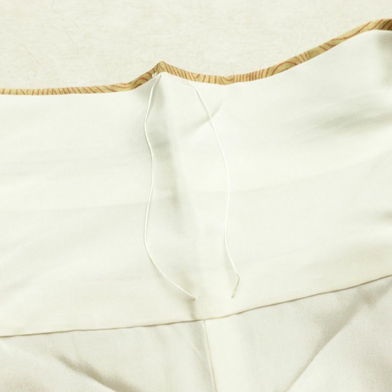 小紋 付下小紋 正絹 流水・波柄 袷仕立て 身丈155.5cm 裄丈64.5cm リサイクル着物 着物 黄・黄土色_画像19