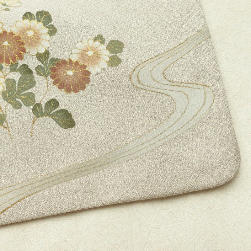 訪問着 金駒刺繍 一つ紋付き 正絹 古典柄 袷仕立て 身丈160cm 裄丈62.5cm リサイクル着物 着物 刺繍 箔 入学式 卒業式 七五三 お宮参り フォーマル グレージュ グレー_画像15