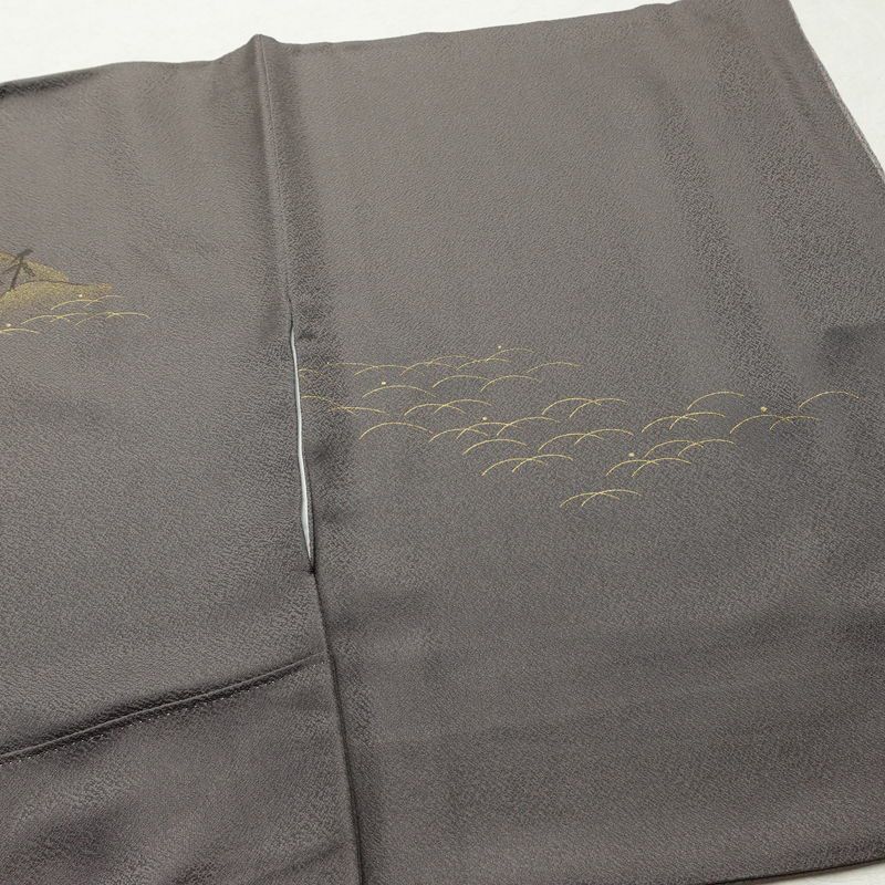 訪問着 美品 正絹 風景柄 袷仕立て 身丈167cm 裄丈67cm リサイクル着物 着物 箔 金彩 入学式 卒業式 七五三 フォーマル 茶_画像14