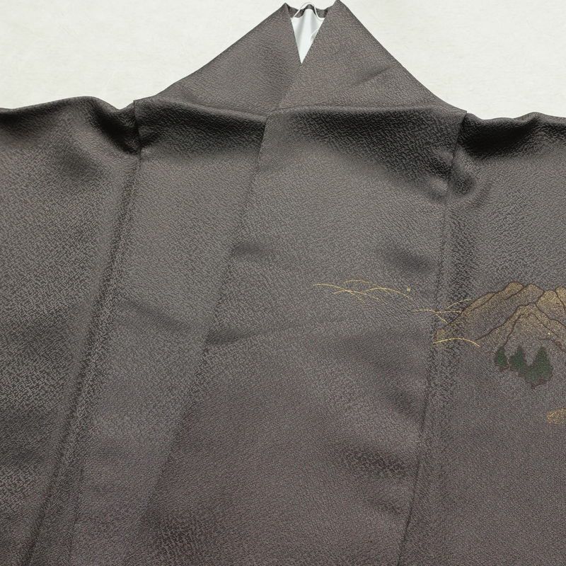 訪問着 美品 正絹 風景柄 袷仕立て 身丈167cm 裄丈67cm リサイクル着物 着物 箔 金彩 入学式 卒業式 七五三 フォーマル 茶_画像17