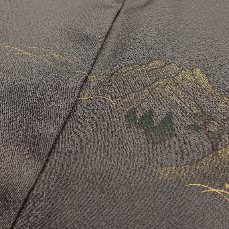 訪問着 美品 正絹 風景柄 袷仕立て 身丈167cm 裄丈67cm リサイクル着物 着物 箔 金彩 入学式 卒業式 七五三 フォーマル 茶_画像18