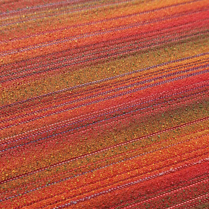 名古屋帯 六通柄 良品 正絹 縞柄・線柄 通し仕立て なごや帯 リサイクル帯 帯 カジュアル 多色使い_画像3