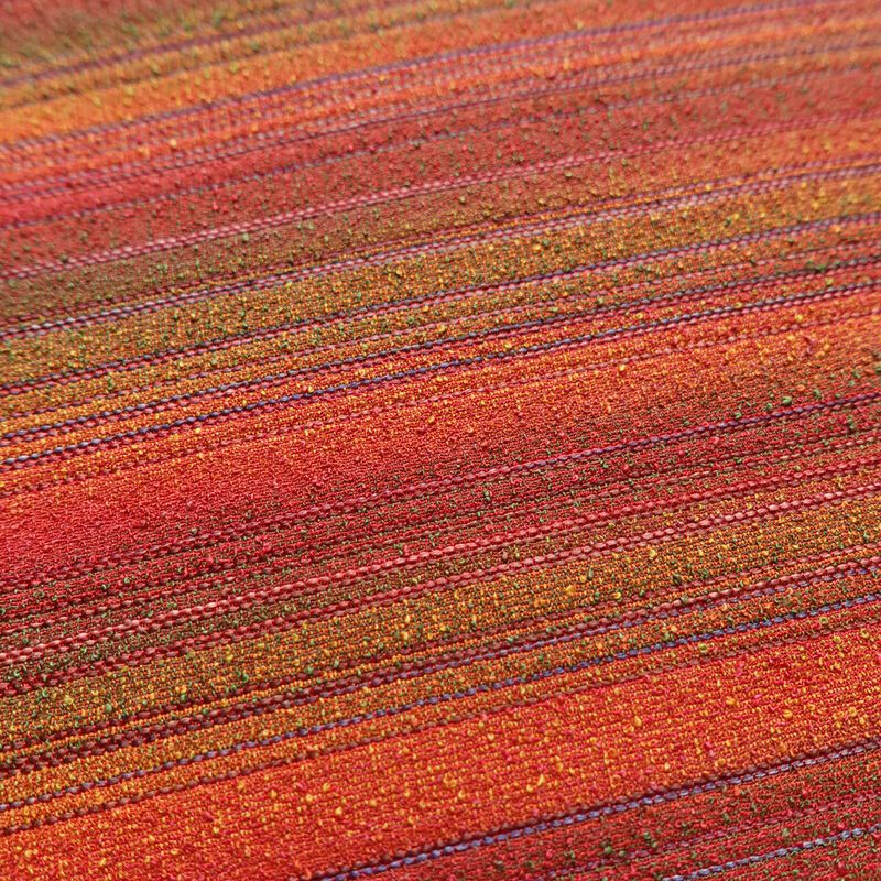 名古屋帯 六通柄 良品 正絹 縞柄・線柄 通し仕立て なごや帯 リサイクル帯 帯 カジュアル 多色使い_画像6